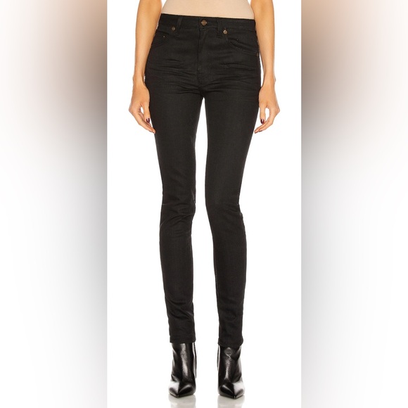 Saint Laurent Medium Waist Black Skinny Leg Jeans NWT - Picture 9 of 9
